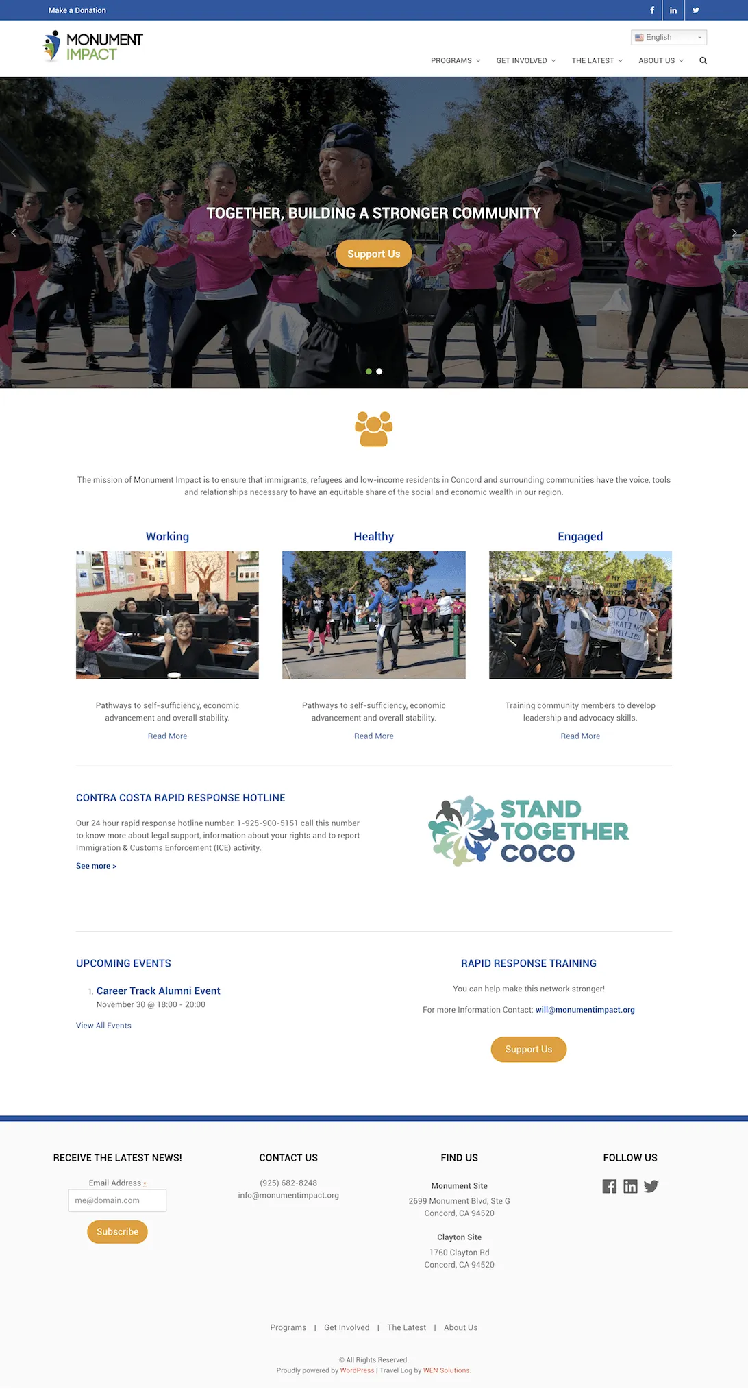 Homepage design after Cintia's work.