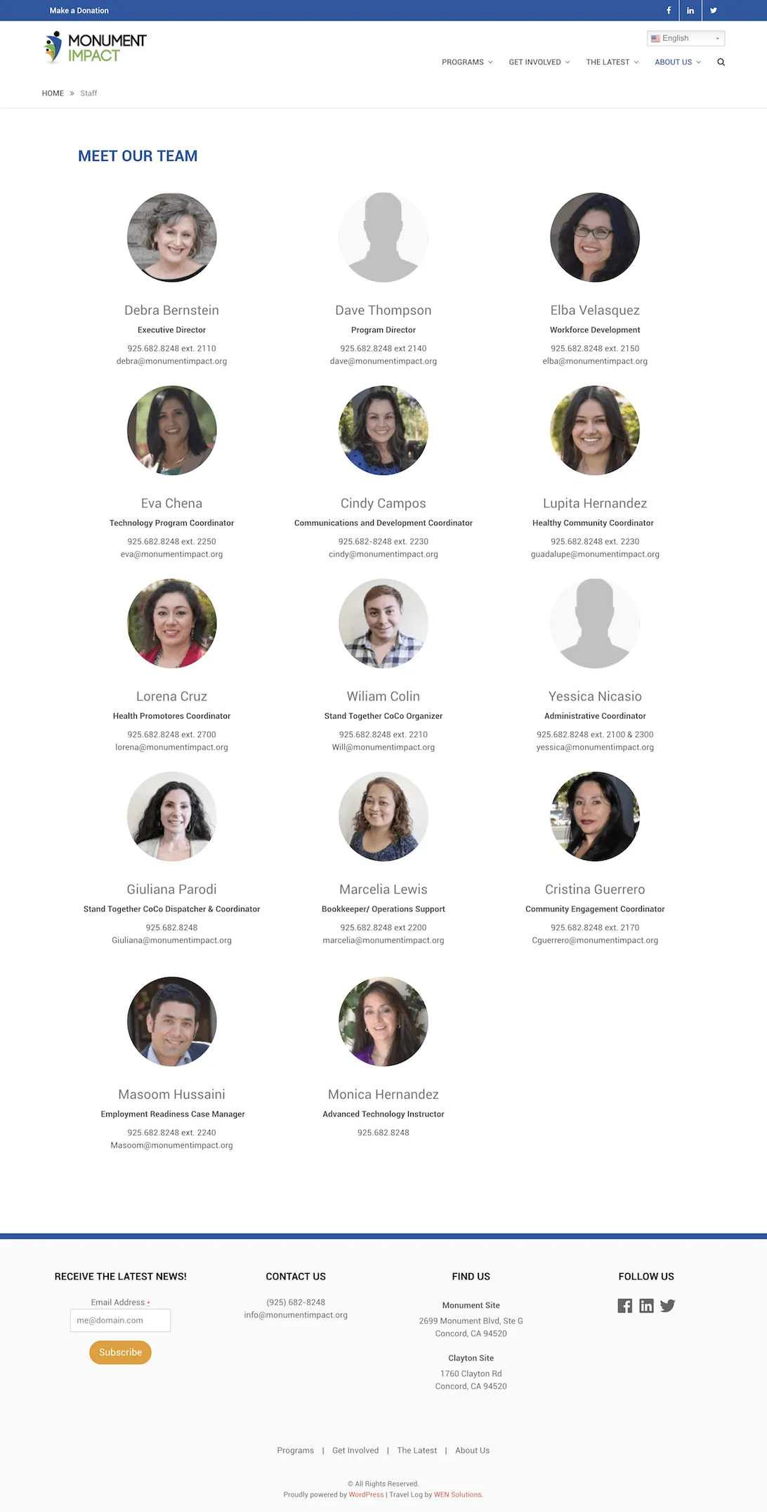 Team page design after Cintia's work.